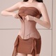 miiow u-shaped waist trainer corset women buttoned shapers breast lifted waist trainer steel bone slimming women's shapewear
