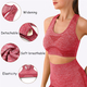 Damen Nahtloses Yoga-Set Langarm Crop Top High Waist Leggings
