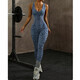 scrunch Butt Leopard Print Backless Yoga Jumpsuit