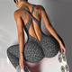 scrunch Butt Leopard Print Backless Yoga Jumpsuit