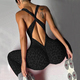 scrunch Butt Leopard Print Backless Yoga Jumpsuit