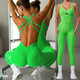 Verstellbarer Damen Yoga Jumpsuit Mit Leggings Fitness-Set