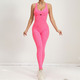 Verstellbarer Damen Yoga Jumpsuit Mit Leggings Fitness-Set