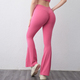 women's High Waisted Peach Flared Yoga Pants Quick Drying