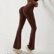 women's High Waisted Peach Flared Yoga Pants Quick Drying