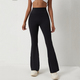 women's High Waisted Peach Flared Yoga Pants Quick Drying