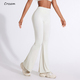 women's High Waisted Peach Flared Yoga Pants Quick Drying