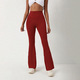 women's High Waisted Peach Flared Yoga Pants Quick Drying