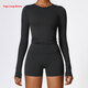 women's Long Sleeve Yoga Top Solid Quick Dry Workout Shirt