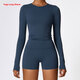 women's Long Sleeve Yoga Top Solid Quick Dry Workout Shirt