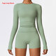 women's Long Sleeve Yoga Top Solid Quick Dry Workout Shirt