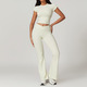 Damen Yoga-Set Kurzarm Crop Top Und Leggings