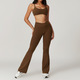 Damen Yoga-Set Kurzarm Crop Top Und Leggings