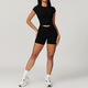 Damen Yoga-Set Kurzarm Crop Top Und Leggings