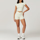 Damen Yoga-Set Kurzarm Crop Top Und Leggings