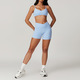 Damen Yoga-Set Kurzarm Crop Top Und Leggings