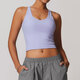 Damen Elastischer Sports Bra Crop Top Gym Yoga Stretch Top