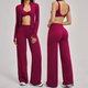 Damen Langarm Sports Bra Und Tracksuit Workout Set