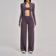 Damen Langarm Sports Bra Und Tracksuit Workout Set