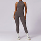 Damen Scrunched Gym Jumpsuit Short Set Mit Zipper