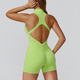 Damen Scrunched Gym Jumpsuit Short Set Mit Zipper