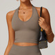 Damen Nahtloser Sports Bra Push Up Fitness Yoga Top