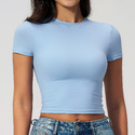 women’S Summer Gym Crop Top – Short Sleeve Fitness Workout Shirt