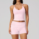 zweiteiliges Yoga Set mit stoßdämpfendem Sport-BH und High-Waist-Cycling-Shorts