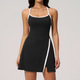 High-Waist-Yoga-Romper mit Tights und Tennisrock