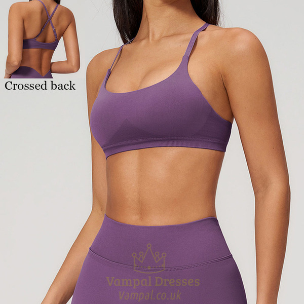 seamless Yoga Bra With Cross Back Strap For Women