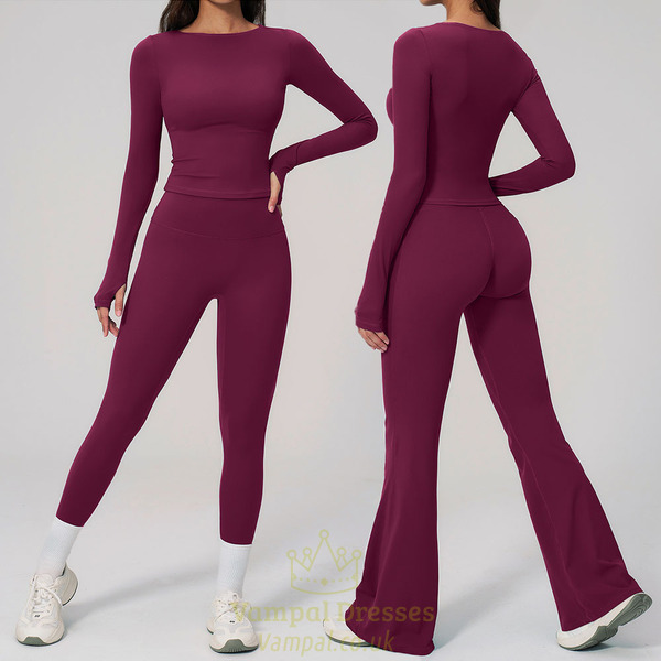 long Sleeve Yoga Set With High Waist Leggings For Women