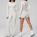 long Sleeve Yoga Set With High Waist Leggings For Women