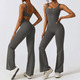 Damen 2-Piece Yoga Outfit Mit Flared Pants Und Sport Jumpsuit