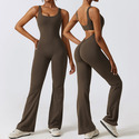 women's 2-Piece Yoga Outfit With Flared Pants And Sports Jumpsuit