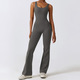 Damen 2-Piece Yoga Outfit Mit Flared Pants Und Sport Jumpsuit