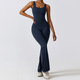 Damen 2-Piece Yoga Outfit Mit Flared Pants Und Sport Jumpsuit