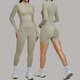 Nahtloses Yoga Set Mit Schockabsorbierendem BH Und High Waist Shorts