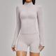 Nahtloses Yoga Set Mit Schockabsorbierendem BH Und High Waist Shorts