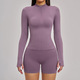 Nahtloses Yoga Set Mit Schockabsorbierendem BH Und High Waist Shorts