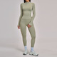 Nahtloses Yoga Set Mit Schockabsorbierendem BH Und High Waist Shorts