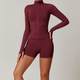 Nahtloses Yoga Set Mit Schockabsorbierendem BH Und High Waist Shorts