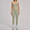 Nahtloses Yoga Set Mit Schockabsorbierendem BH Und High Waist Tights