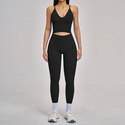 Nahtloses Yoga Set Mit Schockabsorbierendem BH Und High Waist Tights
