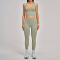 Nahtloses Yoga Set Mit Schockabsorbierendem BH Und High Waist Tights