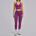 Nahtloses Yoga Set Mit Schockabsorbierendem BH Und High Waist Tights