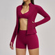 Damen 3-Piece Yoga Sport Set Mit Schockabsorbierendem BH Und High Waist Shorts
