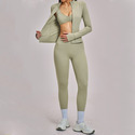 three-Piece Yoga Sports Set With Shockproof Design For Women