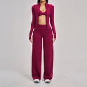 Drei-Piece Yoga Suit Sport Set Damen Schockabsorbierende Athletic Wear Running Workout Clothes