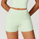 High Waisted Yoga Shorts Damen Gym Running Fitness Pants Solid Color Leggings Elastic Tights