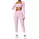 women Yoga Set Sportswear Workout Gym Legging Crop Top Long Sleeve Sports Suit
